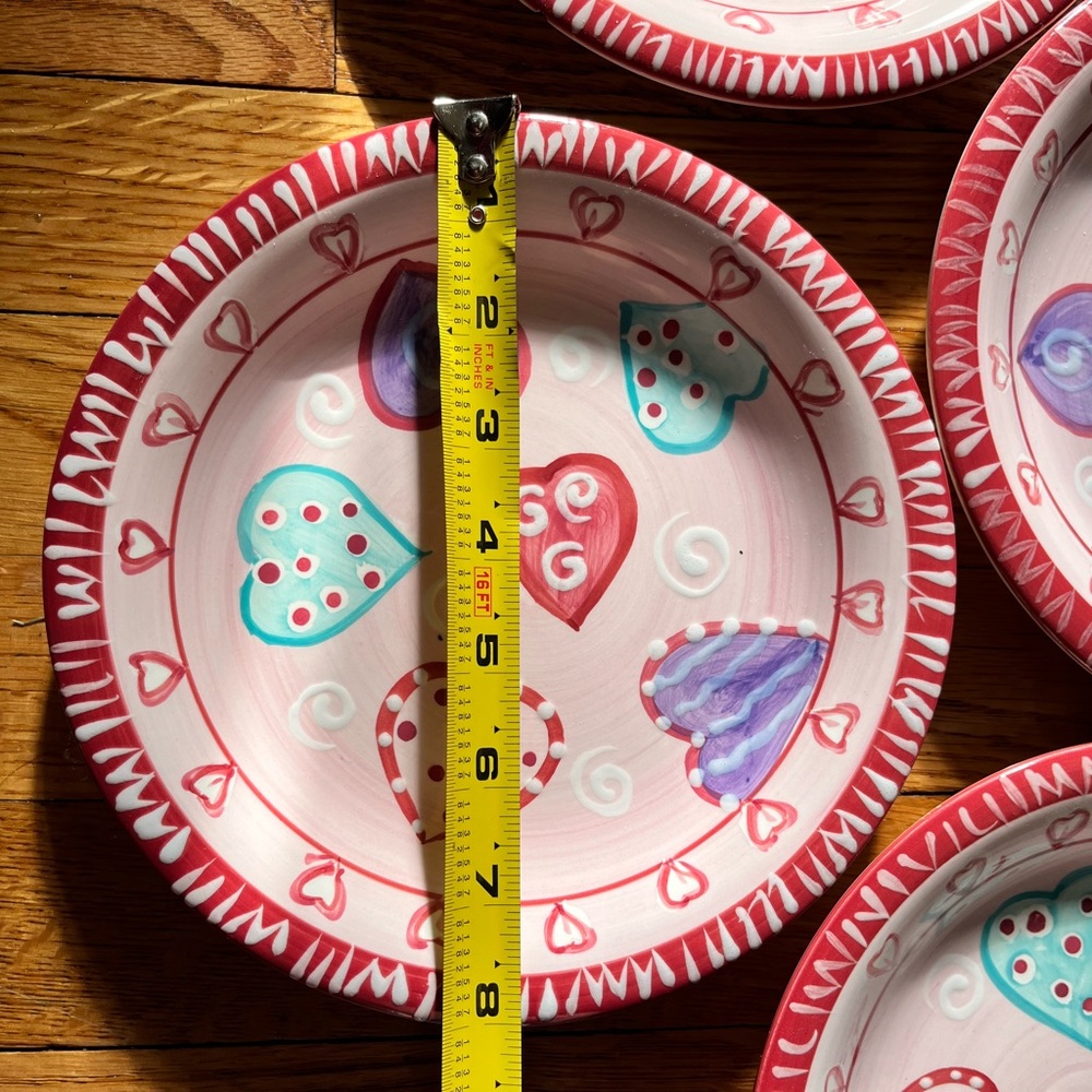 Set of 6 Handpainted 8" Valentine's Plates from World Market